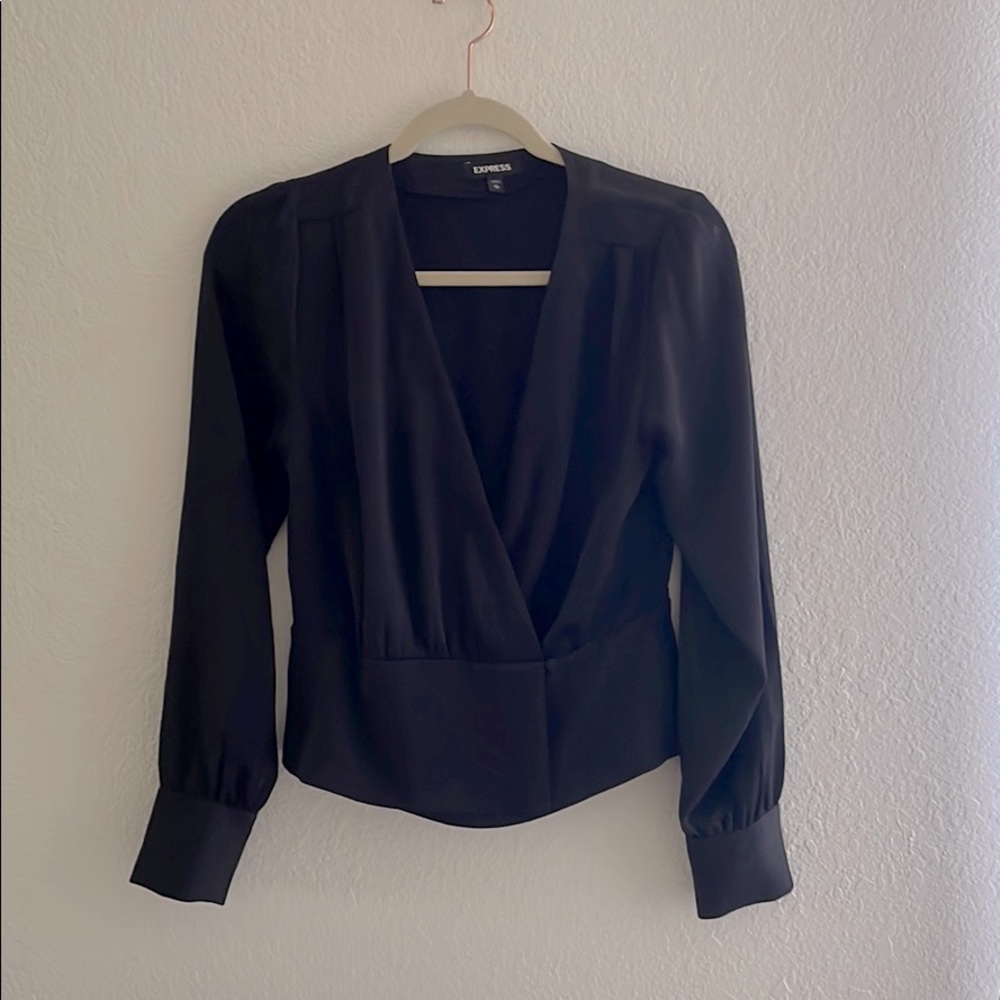 Express Black blouse with button detailing